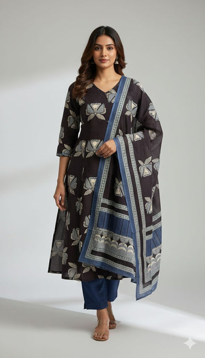 Black Aline Cotton Salwar