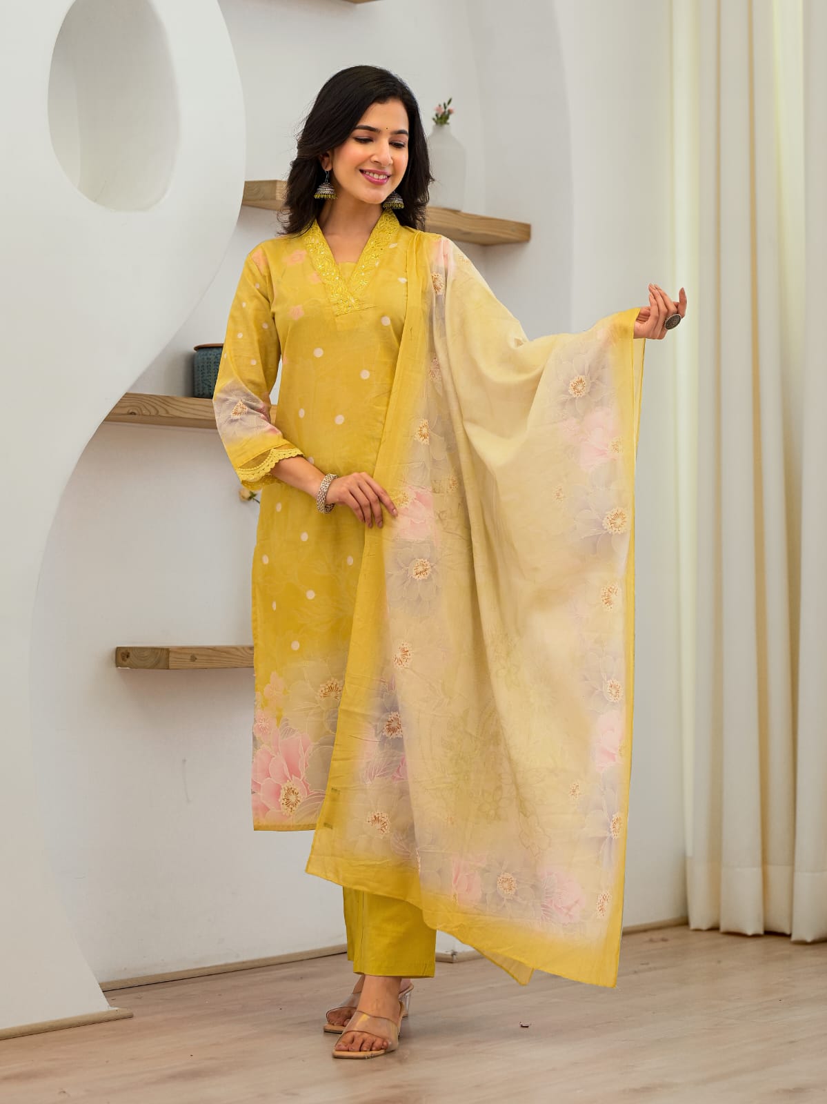 Lime Yellow Floral Salwar