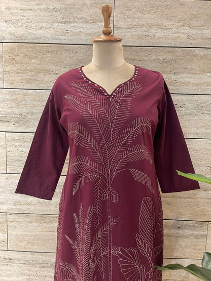 Beet Burgundy Cotton Salwar