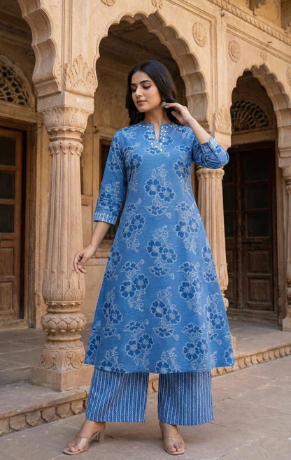Indigo Bloom Cotton Salwar