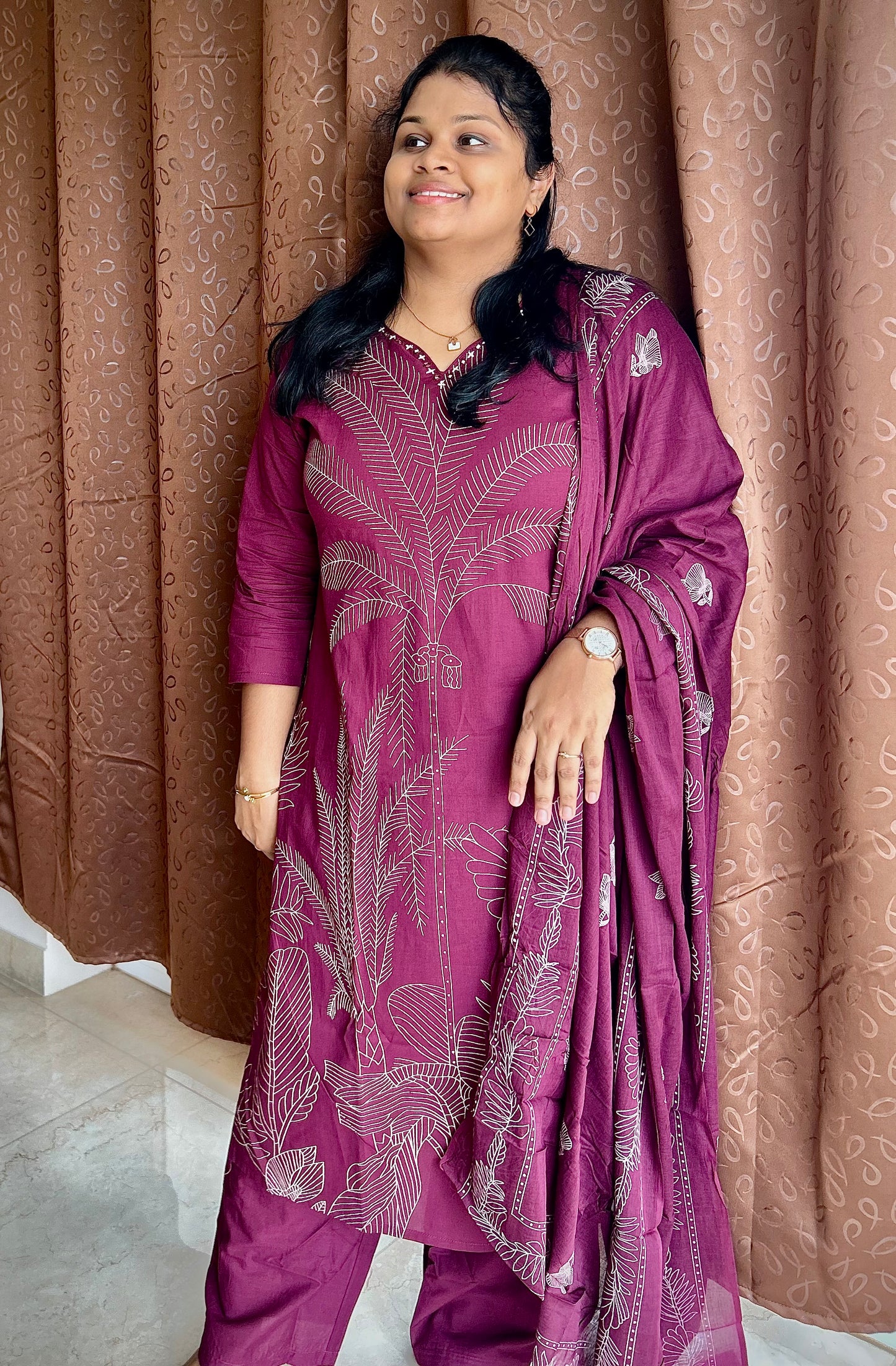 Beet Burgundy Cotton Salwar