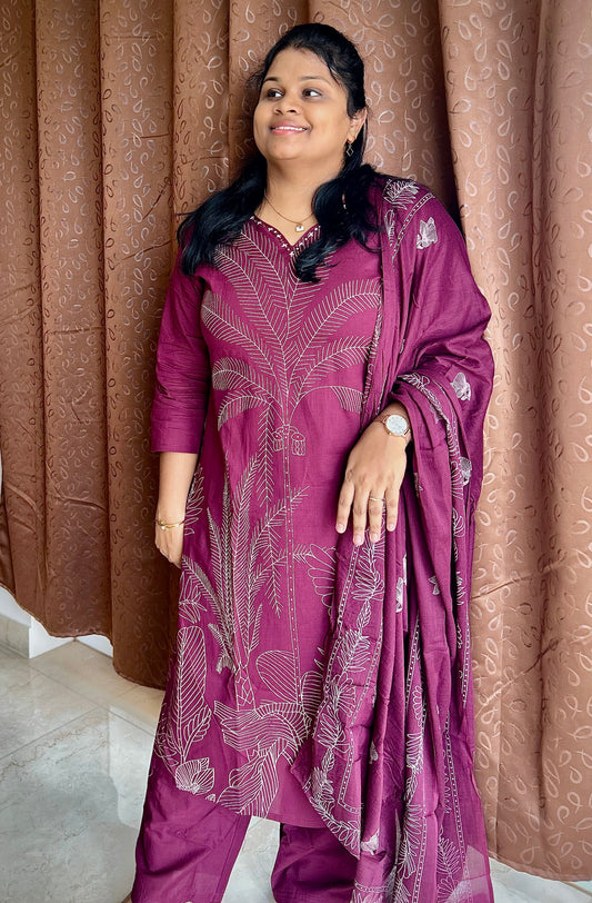 Beet Burgundy Cotton Salwar
