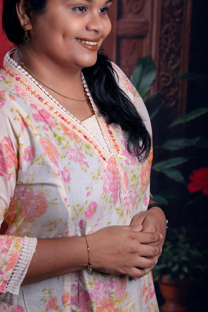 Peach Pink Aline Salwar