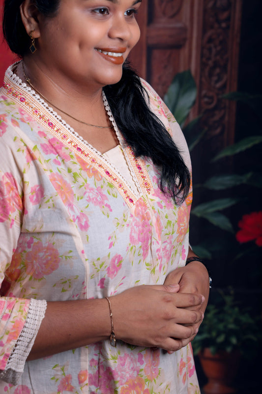 Peach Pink Aline Salwar