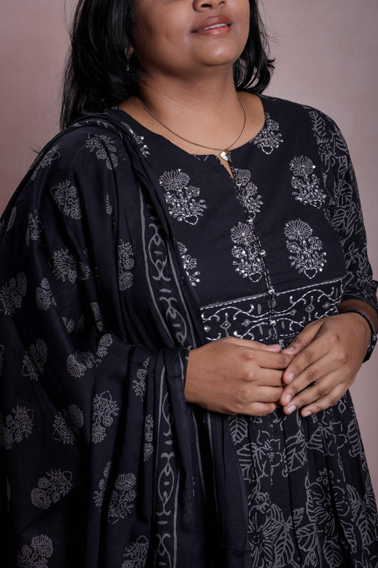 Pitch Black Cotton Salwar