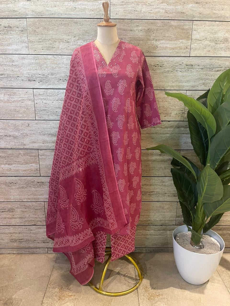 Onion pink Cotton salwar