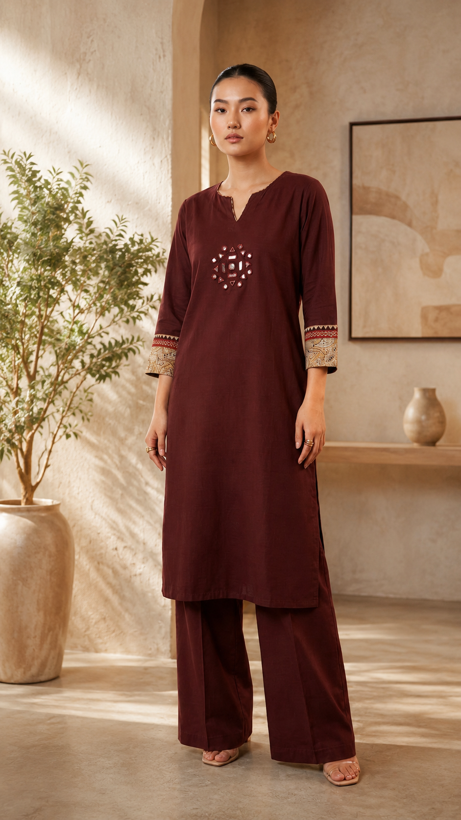 Mulberry Brown Kurta Pant