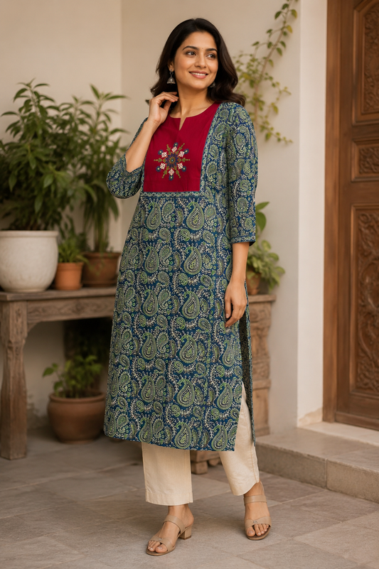 Paisley Grace Cotton Kurta