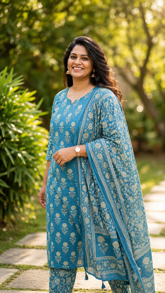 Ocean Blue Plus Size Salwar