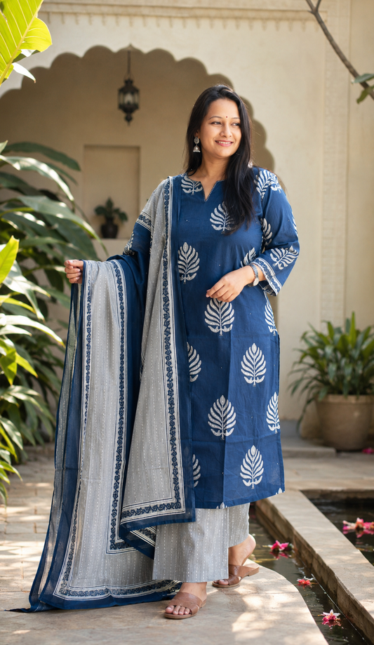 Indigo Moonleaf Pure Cotton Salwar