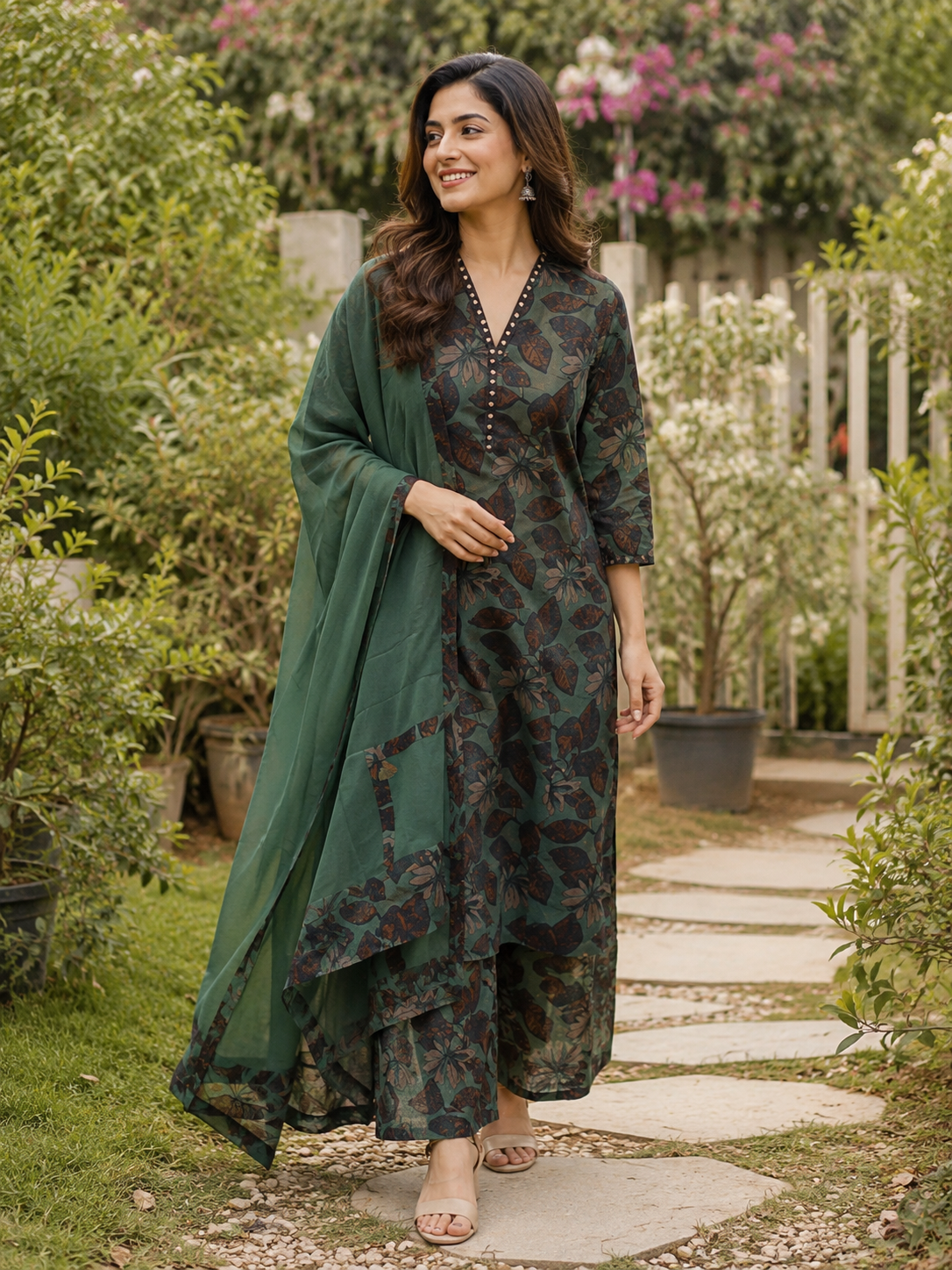 Emerald Botanica Printed Salwar