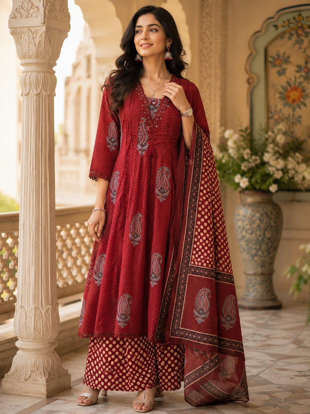 Ruby Paisley Royale Anarkali