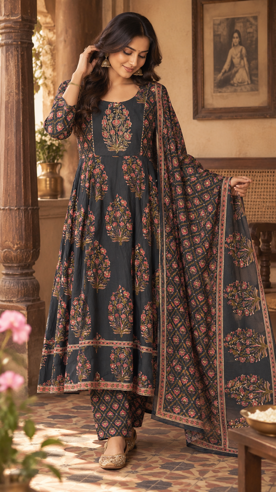 Royal Heritage Floral Anarkali Salwar