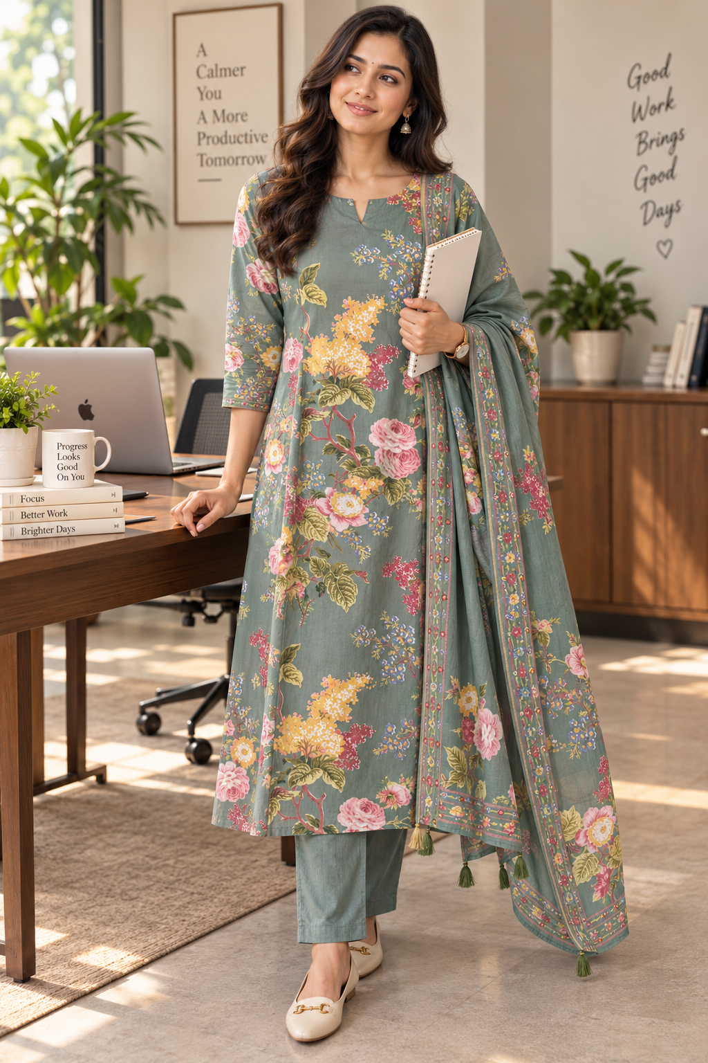 Blooming Grace A-Line Mul cotton Salwar