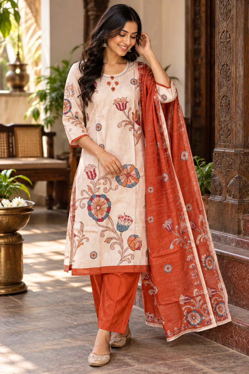 Floral Heritage Modal Silk Salwar