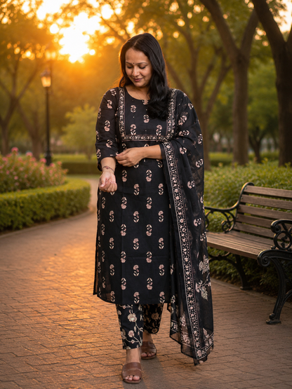 Midnight Blossom Plus Size Salwar