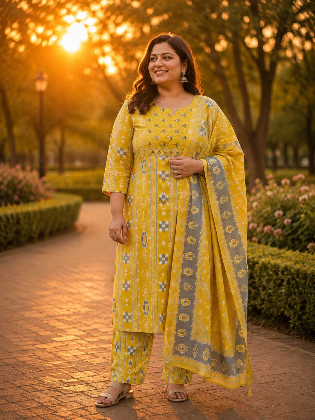Sunlit Yellow Plus Size Salwar