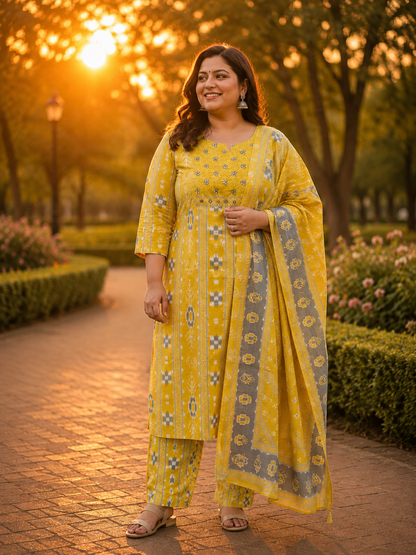 Sunlit Yellow Plus Size Salwar
