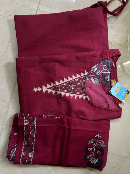 Red Ajrak Printed Salwar