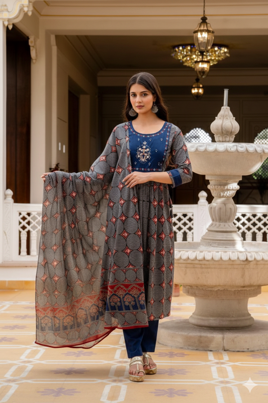Royal Indigo Heritage Anarkali Salwar