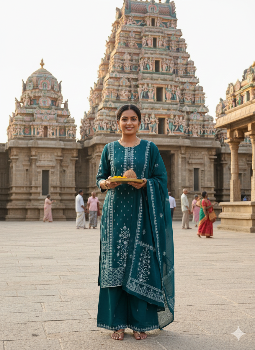 Emerald Teal Cotton Salwar