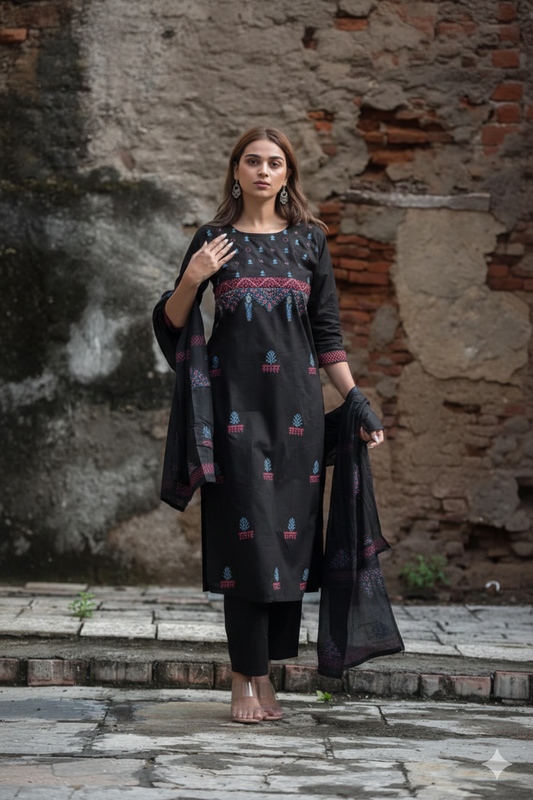 Midnight Elegance Cotton Salwar