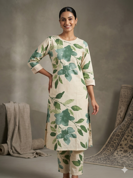 Emerald Bloom  A-Line Co-Ord