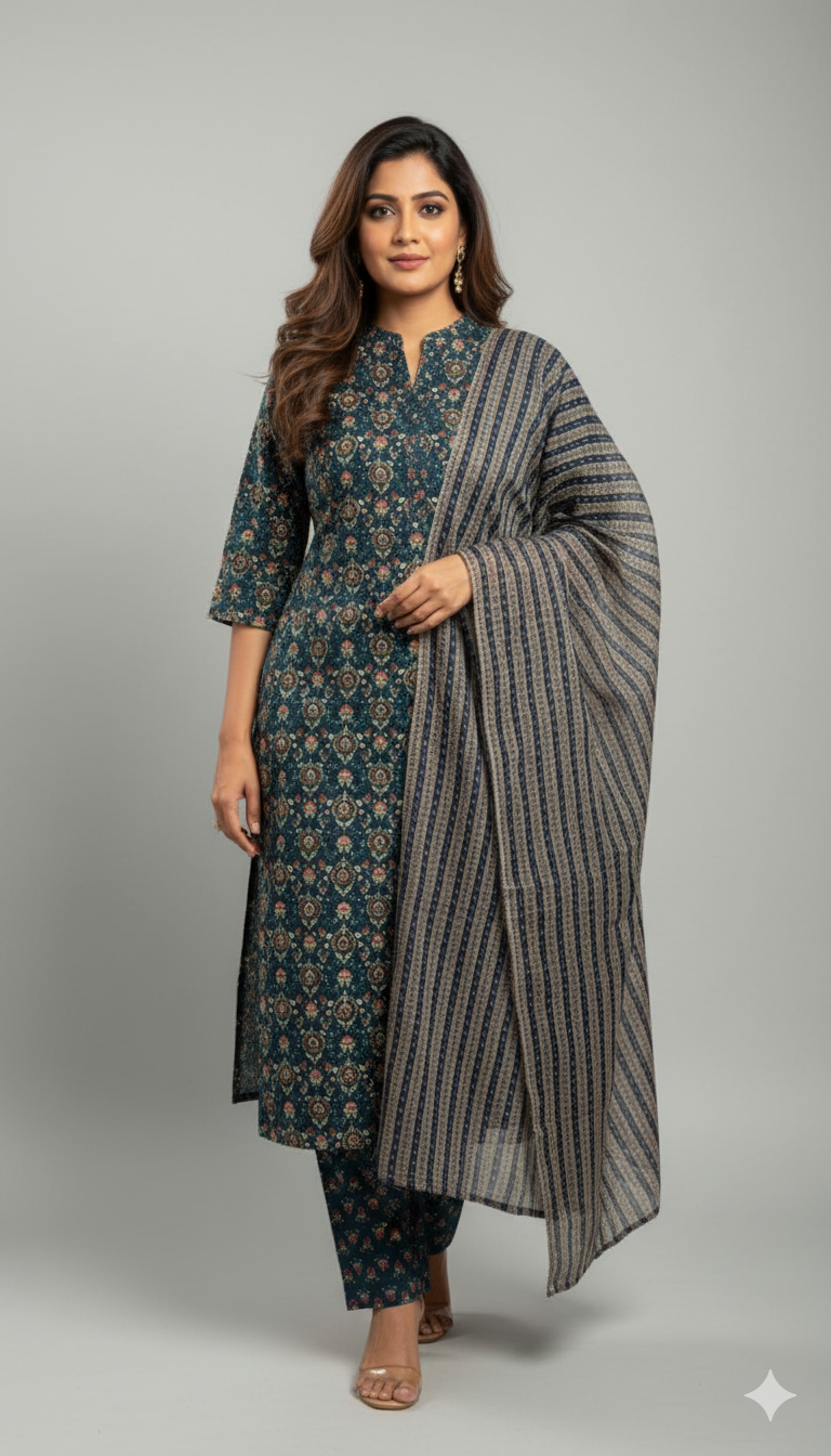 Navy Blue Cotton Salwar