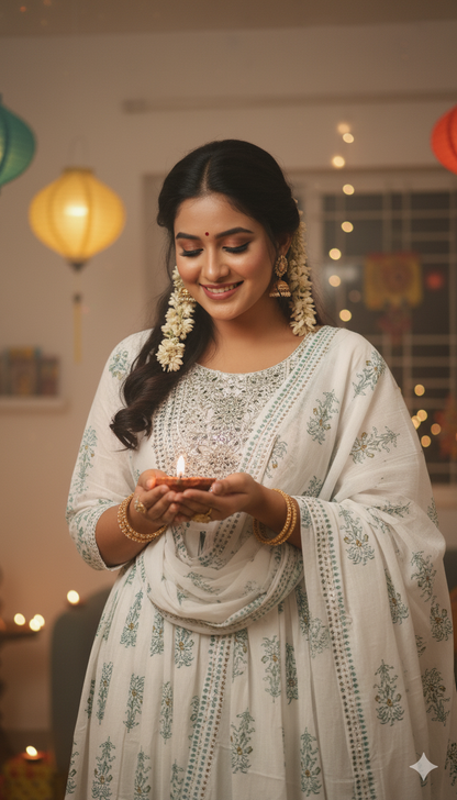 White Grandeur Cotton Salwar