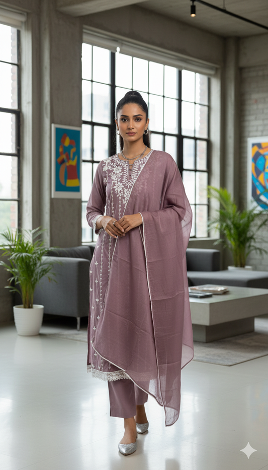 Dusty Mauve Cotton Salwar