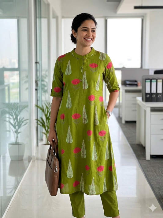 Meadow Bloom Cotton Kurta Pant