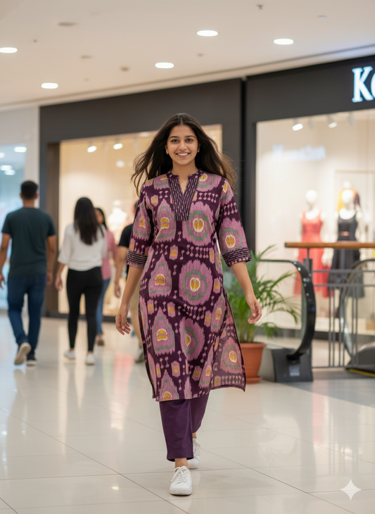 Lilac Wine Kurta pant