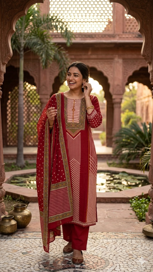 Rust Red Heritage Salwar