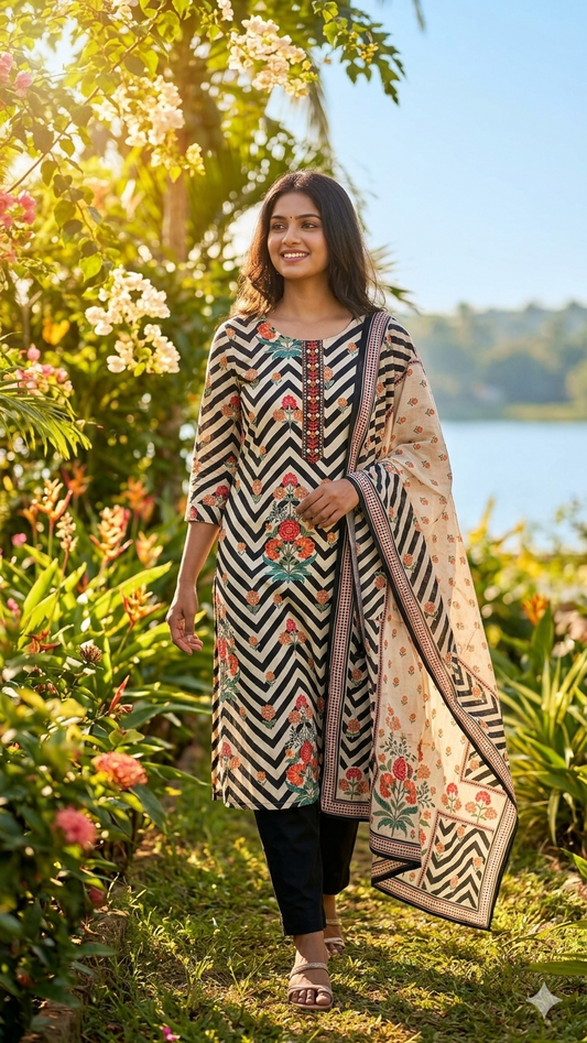 Ziva Chevron Bloom Salwar