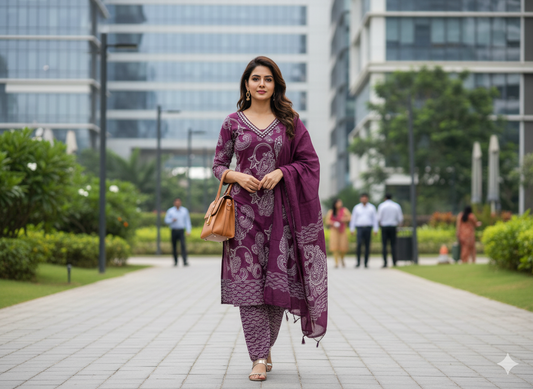 Dark Wine Cotton salwar