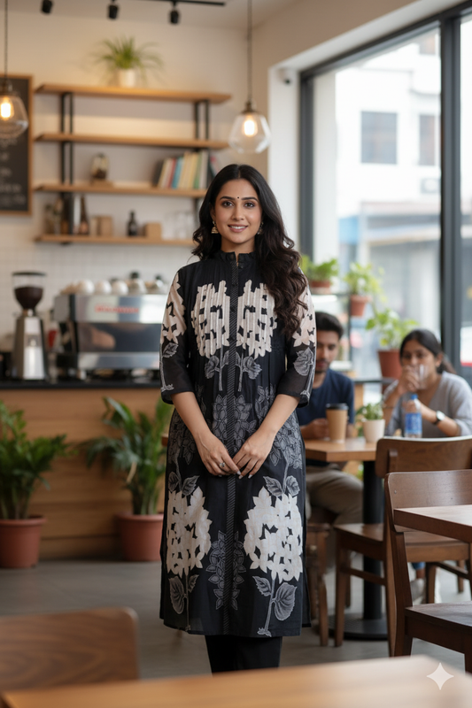 Black Grey Kurta Pant