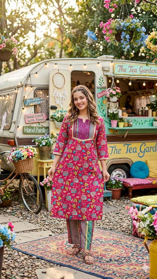 Rosé Garden Pure Cotton Kurta Pant
