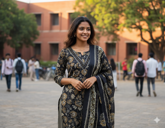Black Ochre Cotton Salwar
