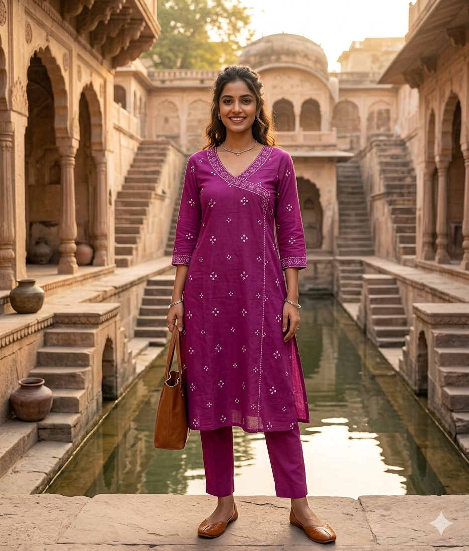 Magenta Grace Cotton Kurta Pant