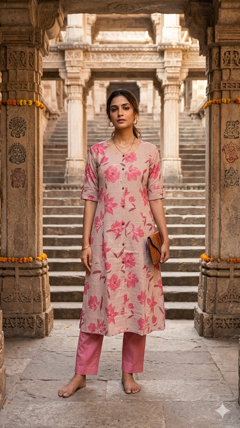 Blush Vanya Floral Aline Kurta