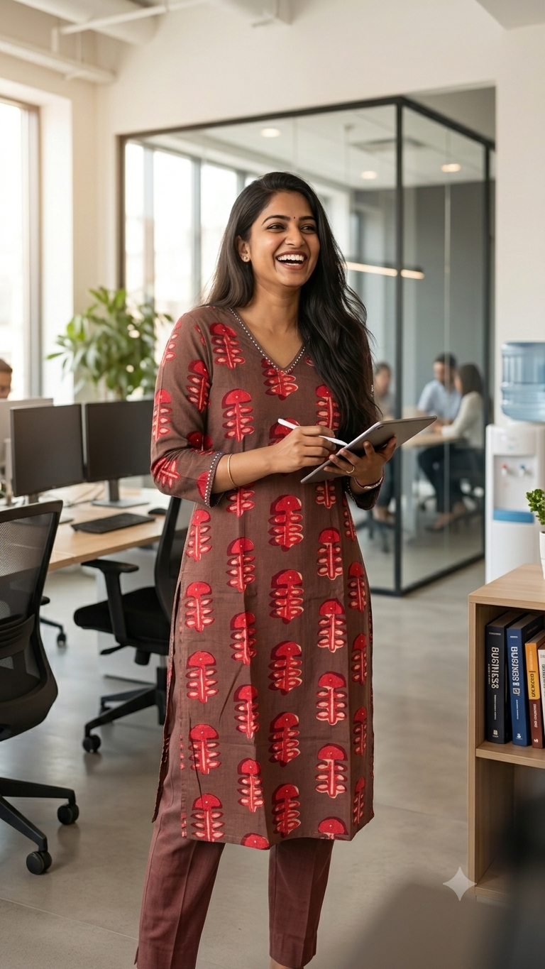 Coffee Brown Cotton Kurta Pant