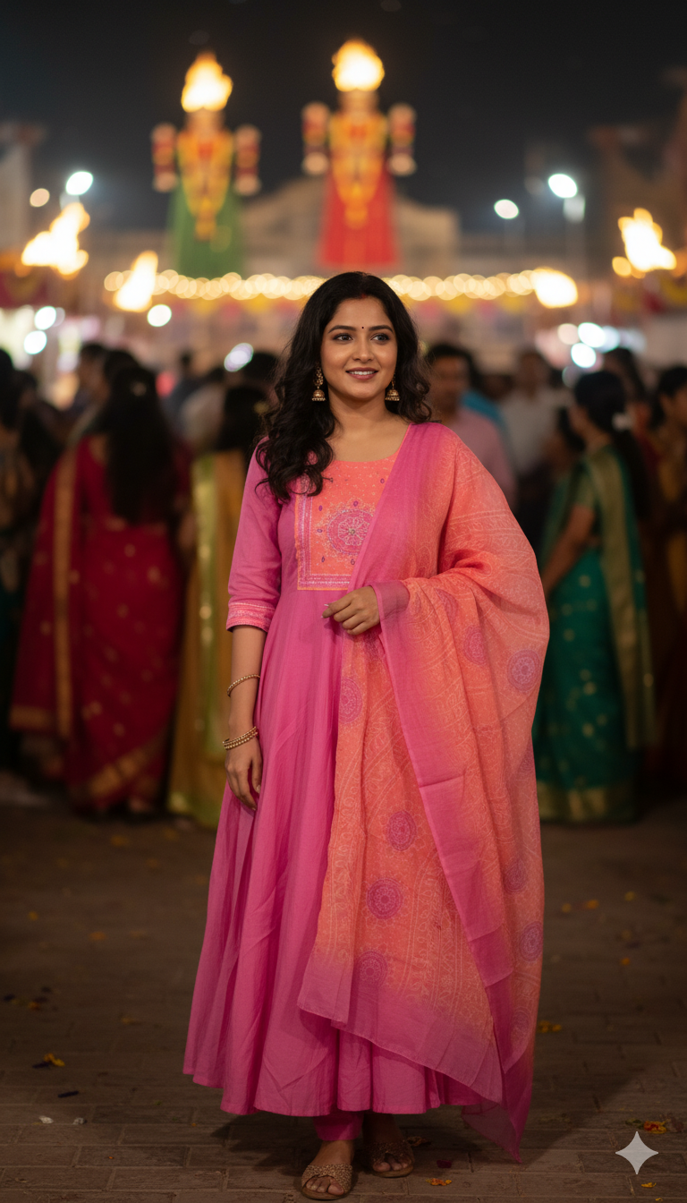 Pink Peach Mul Chanderi Salwar