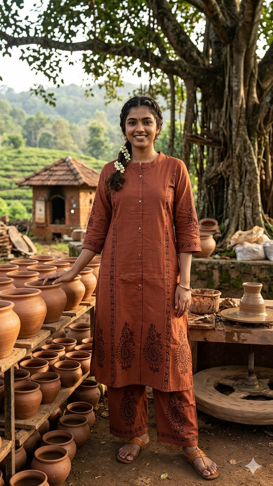 Terracotta Heritage Handloom Co-Ord