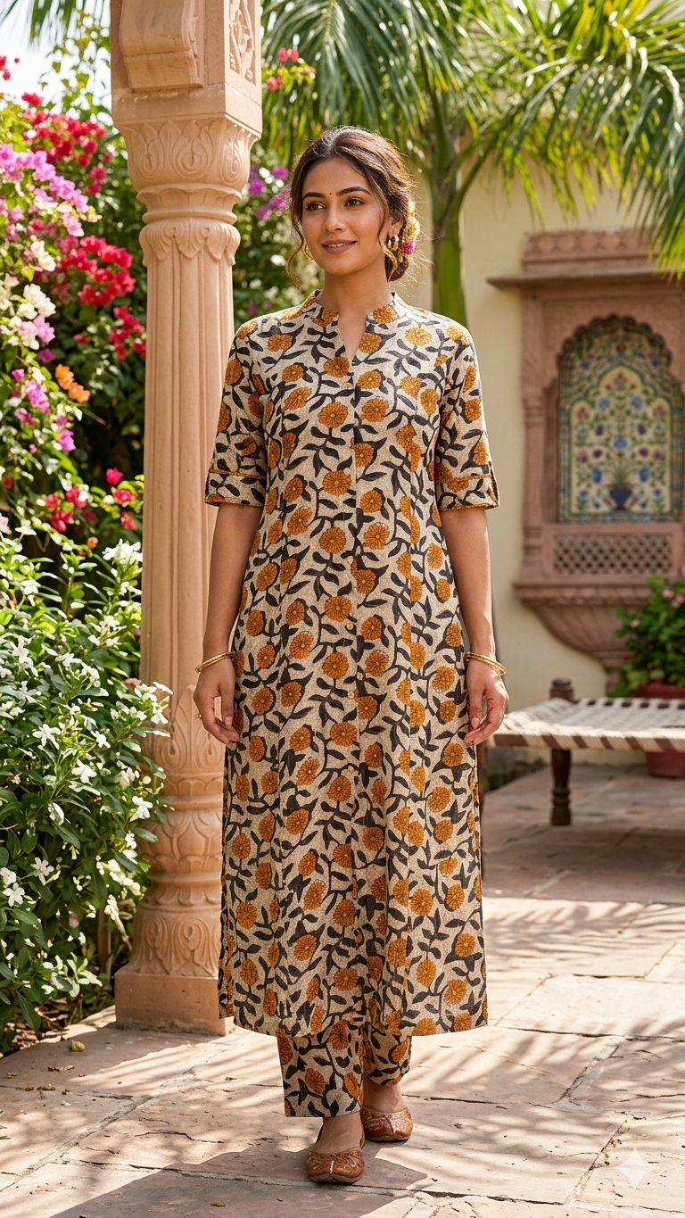 Mustard Bloom Cotton Co-ord Set
