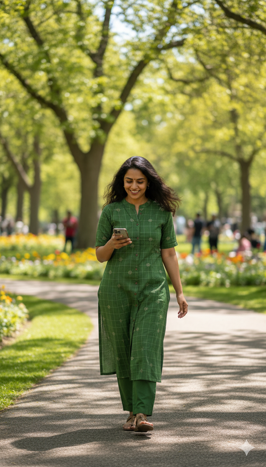 Parrot Green Kurta pant
