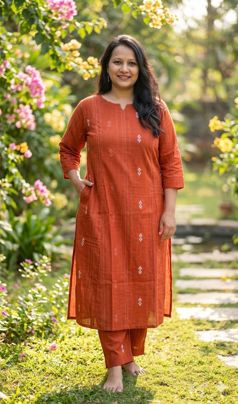 Rust Glow Handloom Coords