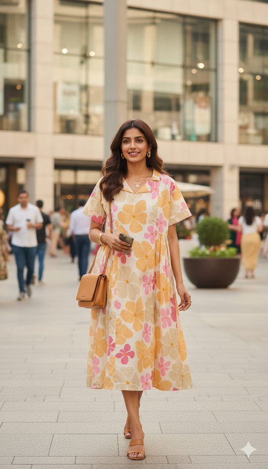 Peach Floral Maxi