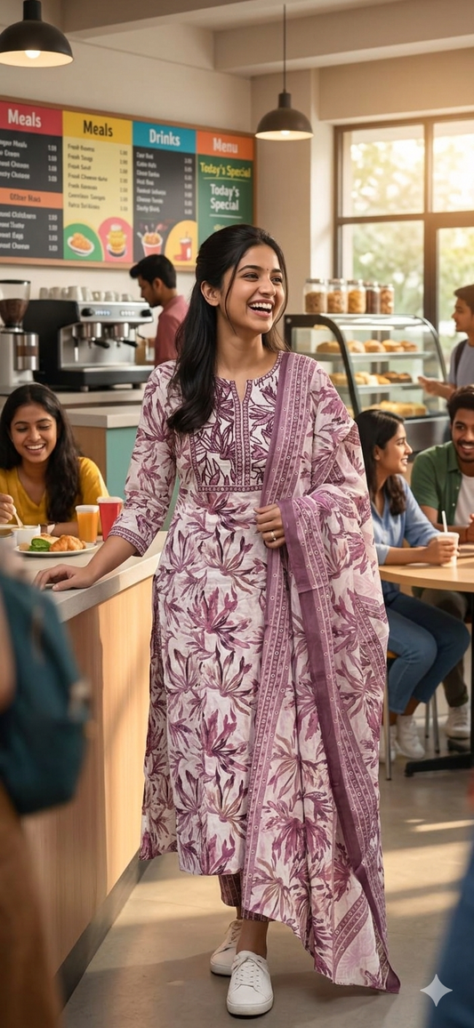 Blush Meadow Cotton Salwar