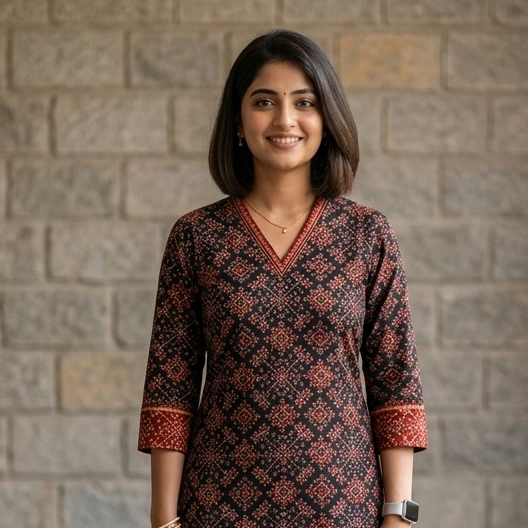 Crimson Charm Printed Cotton Kurta