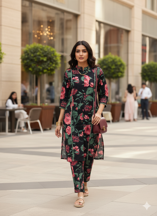 Black Floral Coords